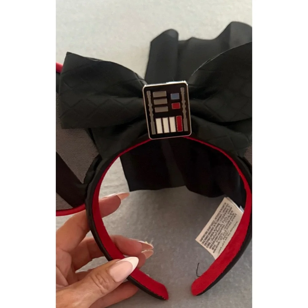 Disney Parks Minnie Mouse Star Wars Darth Vader Ears Headband Veil, Rare Find